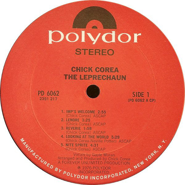 Chick Corea : The Leprechaun (LP, Album, Pit)