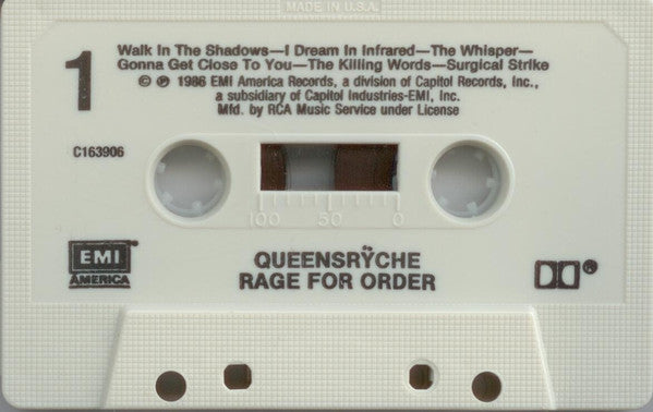 Queensrÿche : Rage For Order (Cass, Album, Club, Dol)