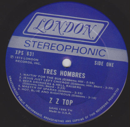 ZZ Top : Tres Hombres (LP, Album, Ter)