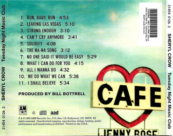 Buy Sheryl Crow : Tuesday Night Music Club (CD, Album, Club, RE