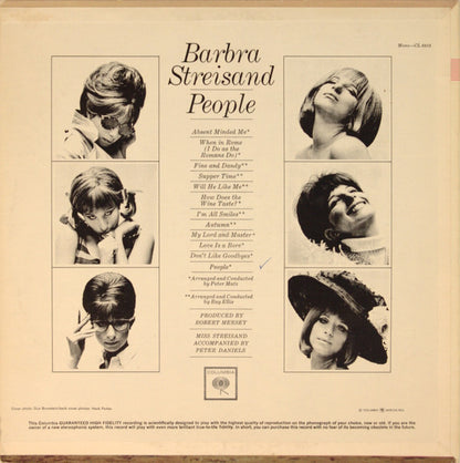 Barbra Streisand : People (LP, Album, Mono)