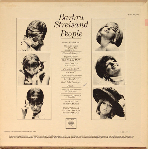 Barbra Streisand : People (LP, Album, Mono)