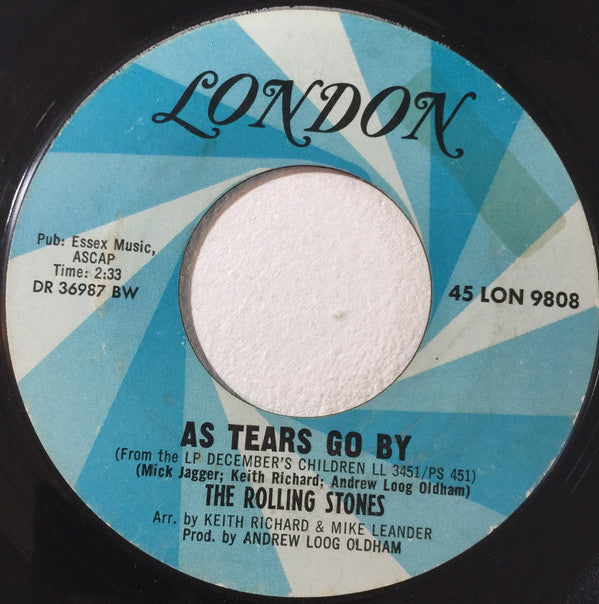 The Rolling Stones : As Tears Go By (7", Single, Styrene, Bes)