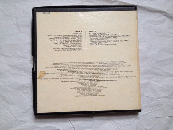 Liza Minnelli : Live At The Winter Garden (Reel, 4tr Stereo, 7" Reel, Album)