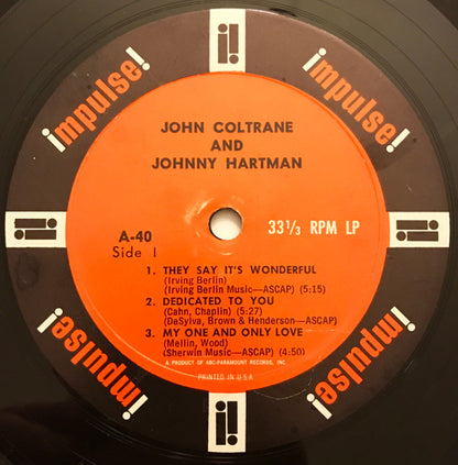 John Coltrane And Johnny Hartman : John Coltrane And Johnny Hartman (LP, Album, Mono, Gat)