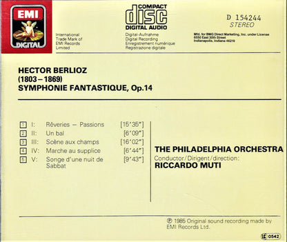 Hector Berlioz, Riccardo Muti, The Philadelphia Orchestra : Symphonie Fantastique, Op. 14 (CD, Album, Club, RE)