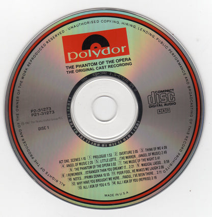 Andrew Lloyd Webber : The Phantom Of The Opera (2xCD, Album, Club, CRC)