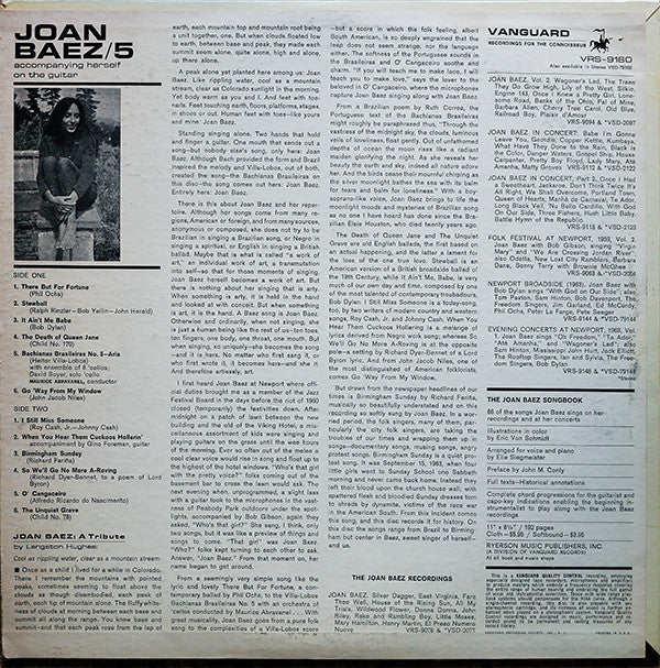 Joan Baez : 5 (LP, Album, Mono)
