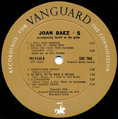 Joan Baez : 5 (LP, Album, Mono)