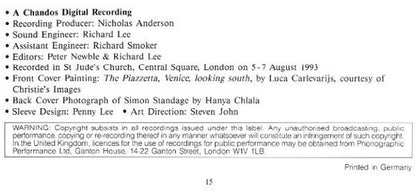 Alessandro Marcello - Collegium Musicum 90 / Simon Standage : 'La Cetra' Concertos • Violin Concerto In B Flat (CD, Album)