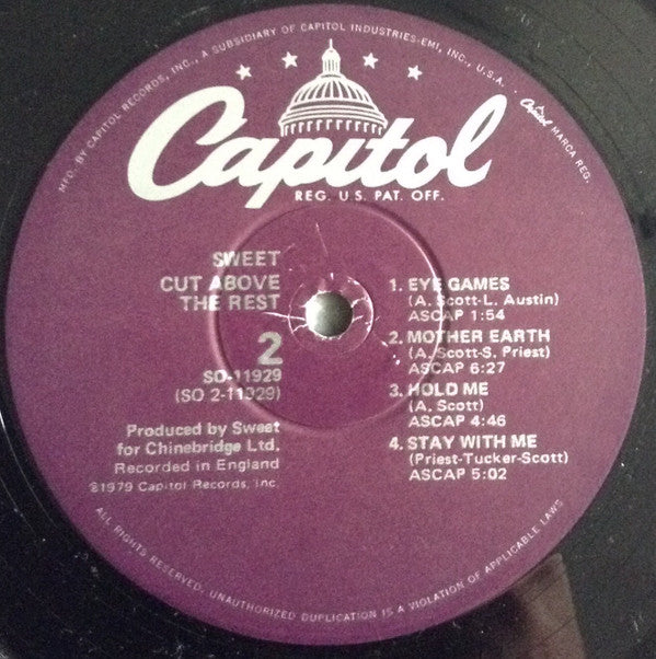 The Sweet : Cut Above The Rest (LP, Album, Win)