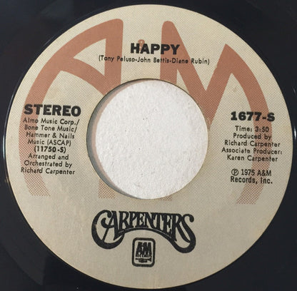 Carpenters : Only Yesterday (7", Single, Styrene, Ter)