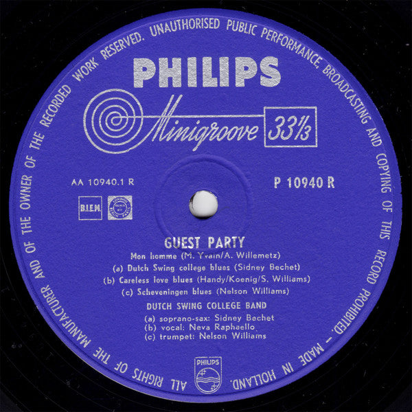 The Dutch Swing College Band : Guest Party (10", Comp, Mono)