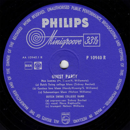 The Dutch Swing College Band : Guest Party (10", Comp, Mono)