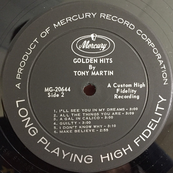 Tony Martin (3) : Golden Hits (LP, Comp, Mono)