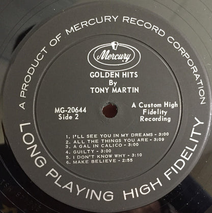 Tony Martin (3) : Golden Hits (LP, Comp, Mono)