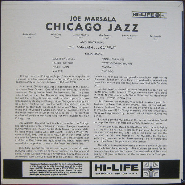Joe Marsala : Chicago Jazz (LP, Album)
