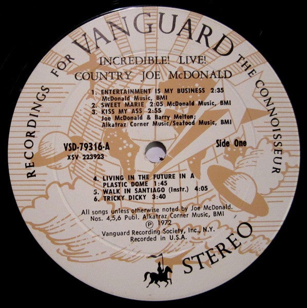 Country Joe McDonald : Incredible! Live! (LP, Album, Pit)