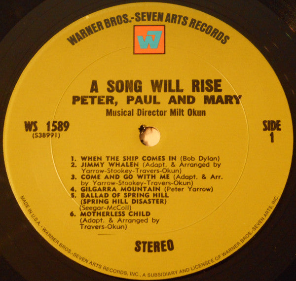 Peter, Paul & Mary : A Song Will Rise (LP, Album, RP)