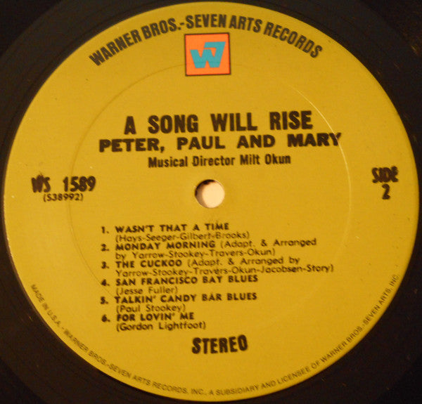 Peter, Paul & Mary : A Song Will Rise (LP, Album, RP)