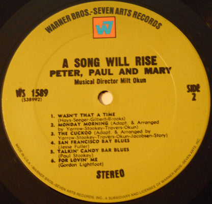Peter, Paul & Mary : A Song Will Rise (LP, Album, RP)