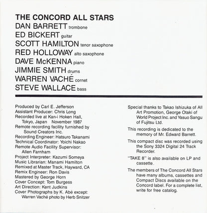 The Concord All Stars : Take 8 (CD, Album)