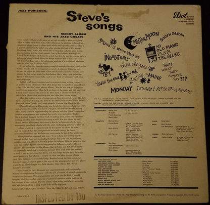 Manny Albam And His Jazz Greats : Steve's Songs (LP, Album, Mono)