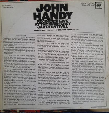 John Handy : Recorded Live At The Monterey Jazz Festival (LP, Album)