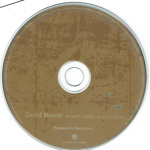 Buy David Benoit : Right Here, Right Now (CD, Album) Online for a