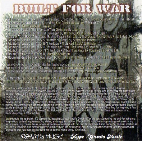 Loyal (7) -N- Karl Lazlo : Built For War (CD, Album)