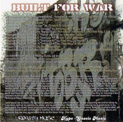 Loyal (7) -N- Karl Lazlo : Built For War (CD, Album)