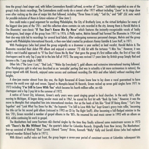 Various : Slow Jams: The 70s Volume 2 (CD, Comp)