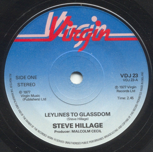 Steve Hillage / Glenn Phillips : Ley Lines To Glassdom / Lies (7", Single)