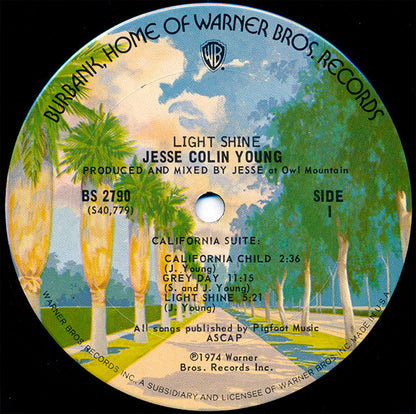 Jesse Colin Young : Light Shine (LP, Album, Pit)