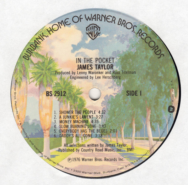 James Taylor (2) : In The Pocket (LP, Album, Jac)