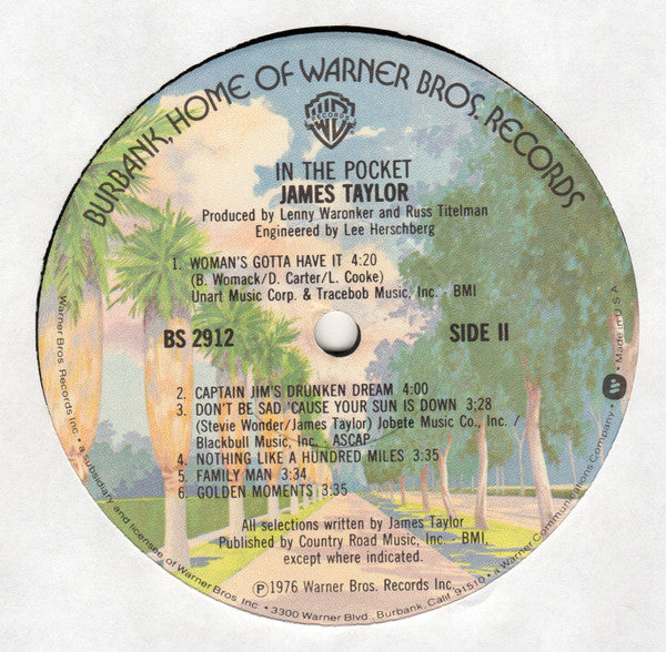 James Taylor (2) : In The Pocket (LP, Album, Jac)