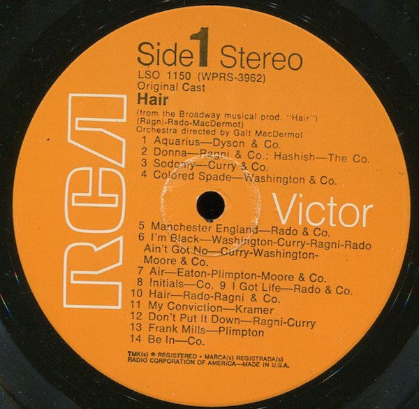 Various : Hair - The American Tribal Love-Rock Musical (The Original Broadway Cast Recording) (LP, Album, RP, Roc)