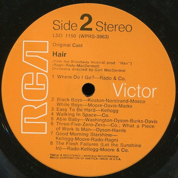Various : Hair - The American Tribal Love-Rock Musical (The Original Broadway Cast Recording) (LP, Album, RP, Roc)