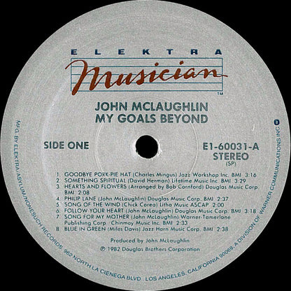 John McLaughlin : My Goals Beyond (LP, Album, RE)