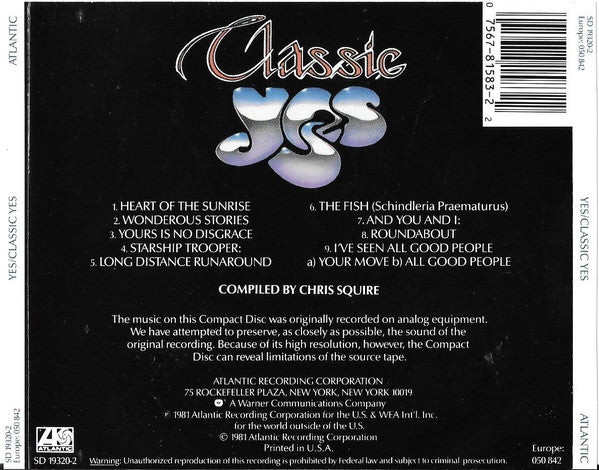 Buy Yes : Classic Yes (CD, Comp, RE) Online for a great price