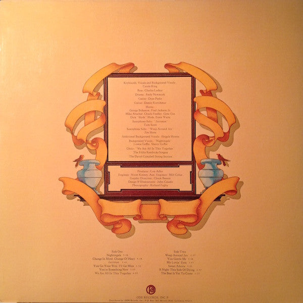 Carole King : Wrap Around Joy (LP, Album, Mon)