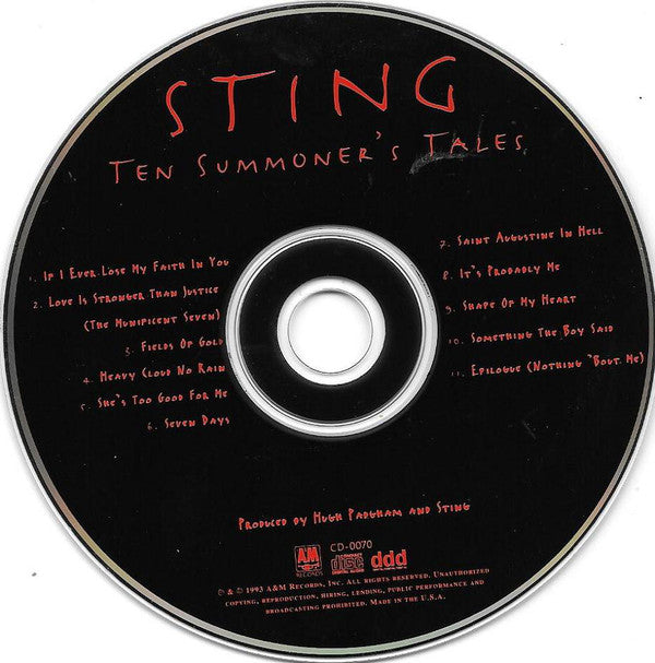 Sting : Ten Summoner's Tales (CD, Album, Club, SRC)