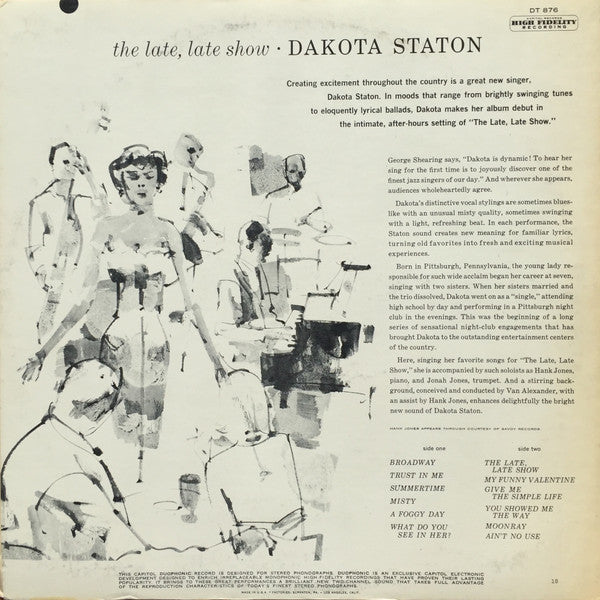 Dakota Staton : The Late, Late Show (LP, Album, Duo)