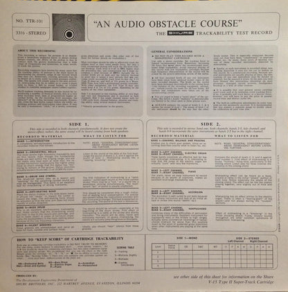 No Artist : An Audio Obstacle Course - Shure Trackability Test Record (LP, RP)