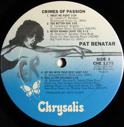 Pat Benatar : Crimes Of Passion (LP, Album, Club)