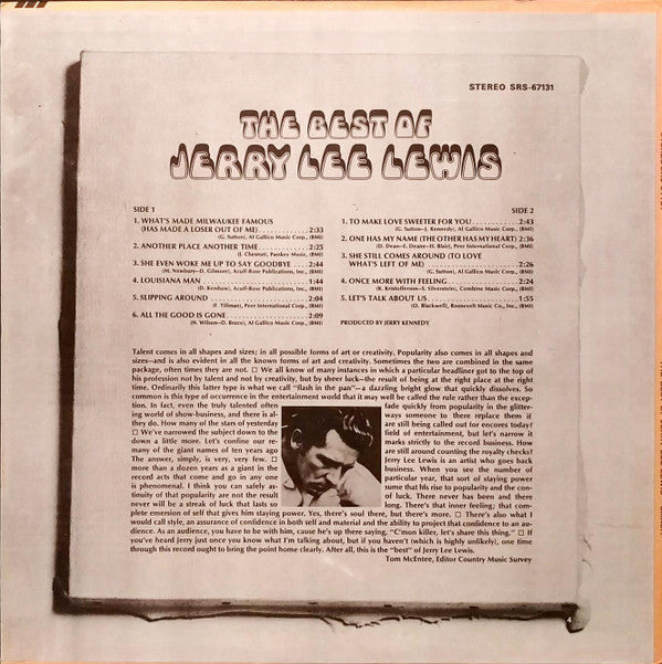 Jerry Lee Lewis : The Best Of Jerry Lee Lewis (LP, Comp)