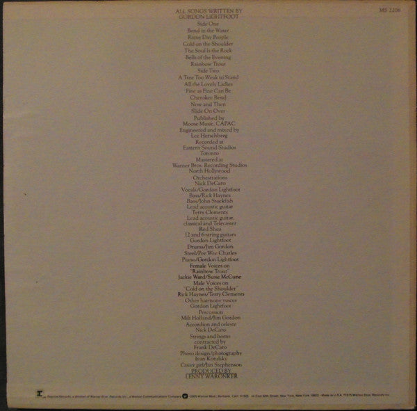 Gordon Lightfoot : Cold On The Shoulder (LP, Album)