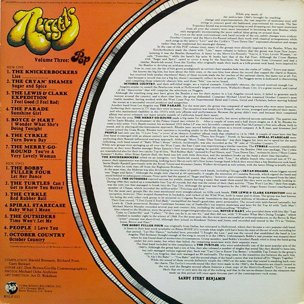 Various : Nuggets Volume Three: Pop (LP, Comp)