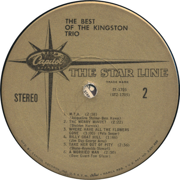 Kingston Trio : The Best Of The Kingston Trio (LP, Comp, Gol)