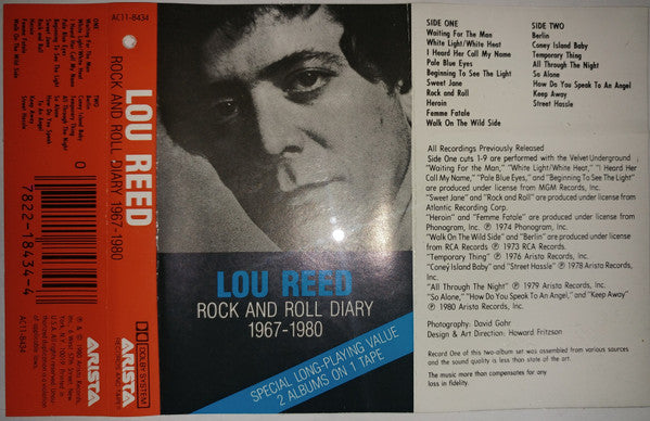 Lou Reed : Rock And Roll Diary 1967-1980 (Cass, Comp)